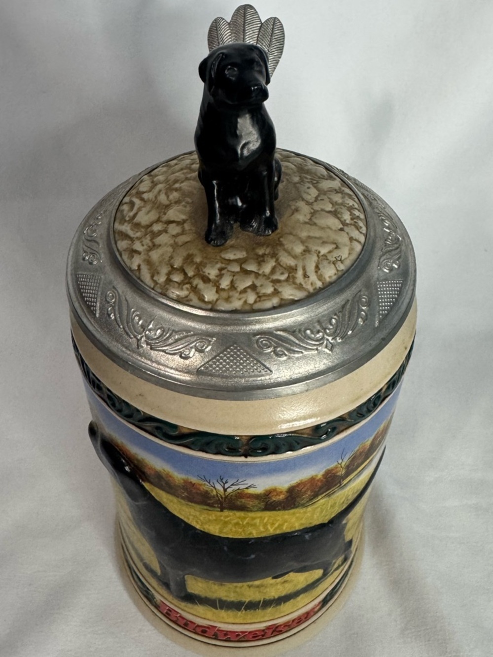 Budweiser Black Labrador Hunter’s Companion Series Stein COA 1992